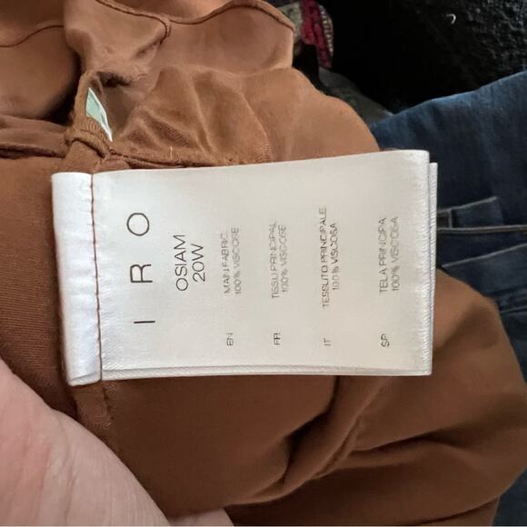 IRO Osiam Satin Ruffle Mini Dress in Camel - Picture 10 of 10